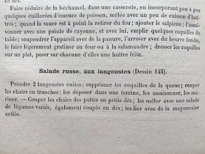 Receta de ensalada rusa del libro de Urban Dubois. J.C. CAPEL