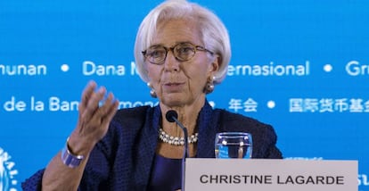 La directora del FMI, Christine Lagarde, este jueves en Bali (Indonesia). 