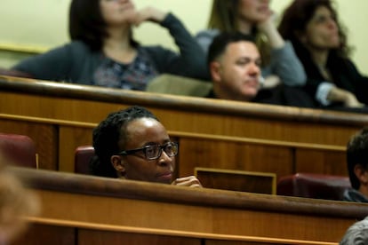 Rita Bosaho, diputada de Podemos, en el Congreso.