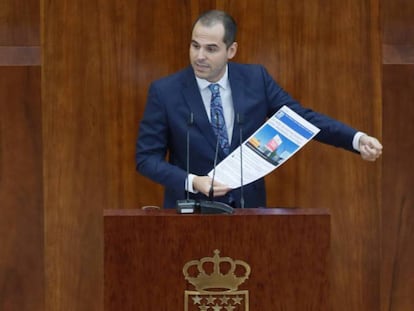  Ignacio Aguado, durante una intervenci&oacute;n en la Asamblea.