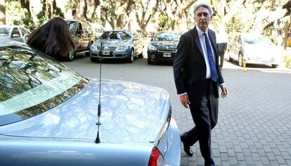 El ministro brit&aacute;nico de Finanzas, Philip Hammond, el mi&eacute;rcoles en Buenos Aires. 