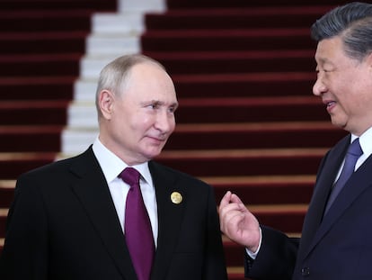 Vladimir Putin and Xi Jinping in Beijing, on October 17.