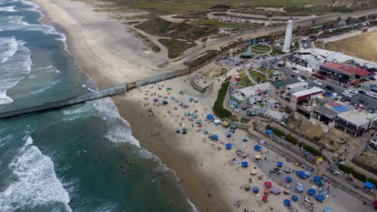 Vista aérea de la playa de Tijuana en Baja California (México).