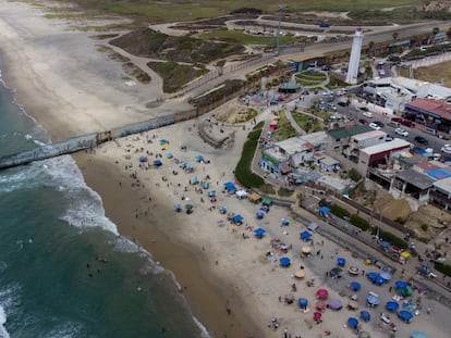 Vista aérea de la playa de Tijuana en Baja California (México).