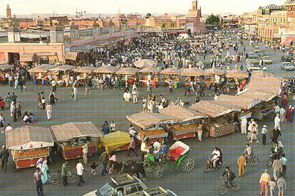 Mercadillo en Marraquech (Marruecos).