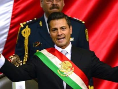 Peña Nieto, tras ser investido presidente.