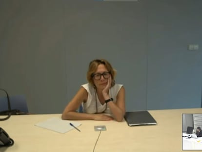 Nuria Romeral, ex secretaria autonómica de Comunicación y antigua jefa de prensa de Camps, durante el juicio de Gürtel, este jueves.