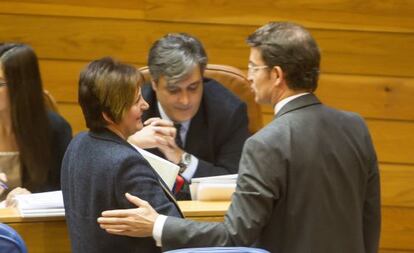 La conselleira de Sanidade junto a Feijóo