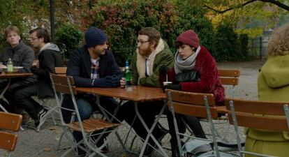 Los protagonistas de 'Buscando el norte', rodada en Berlín.