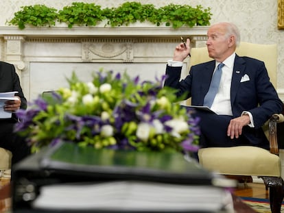 Andrés Manuel López Obrador y Joe Biden, durante una reunión en la Casa Blanca, el 12 de julio de 2022.