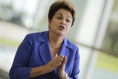 Dilma Rousseff em entrevista em Brasília.