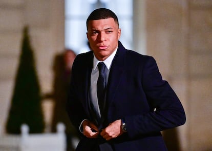 Kylian Mbappé, en evento en el Palacio del Elíseo de París, el 27 de febrero.