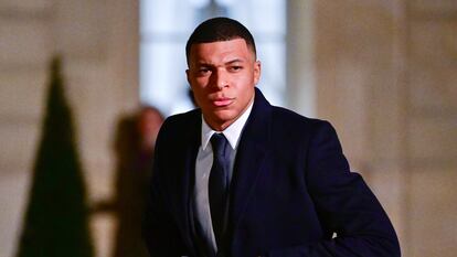 Kylian Mbappé, en evento en el Palacio del Elíseo de París, el 27 de febrero.