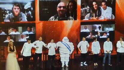 Foto de familia de la gala de presentación de la nueva edición de la guía Michelin de España y Portugal. 