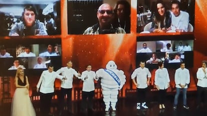 Foto de familia de la gala de presentación de la nueva edición de la guía Michelin de España y Portugal.
