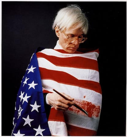 Retrato de Andy Warhol, realizado en Madrid en 1982, por Alberto Schommer.