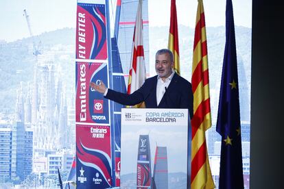 El alcalde de Barcelona, Jaume Collboni, durante un acto institucional en la Copa América, el 29 de agosto.