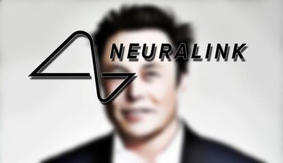 Logo de Neuralink con fondo de Elon Musk