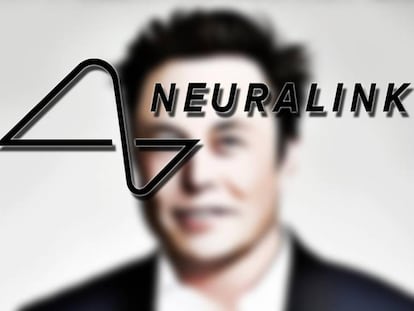 Logo de Neuralink con fondo de Elon Musk