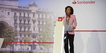 Ana Botín, en la última junta de accionistas de Banco Santander.