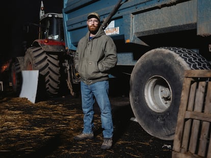 Pierre Lacombe, 35, explains that he belongs to the tenth generation of farmers in his family. He spent nearly a week blocking a highway near the capital.