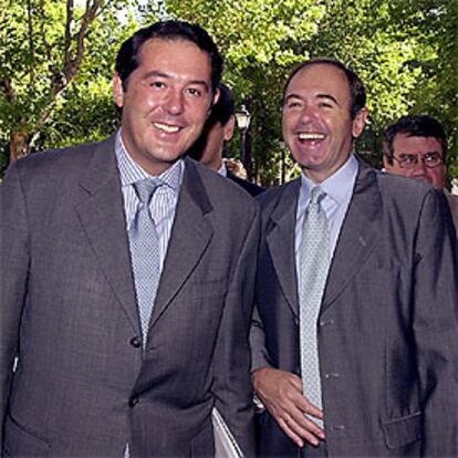 El ministro Michavila y Pío García Escudero, ayer en Aranjuez.