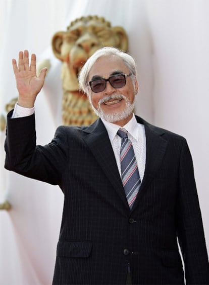El animador japonés Hayao Miyazaki, ayer en Venecia.