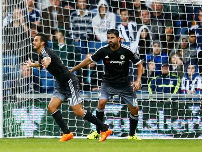 Pedro celebra el seu primer gol amb el Chelsea.