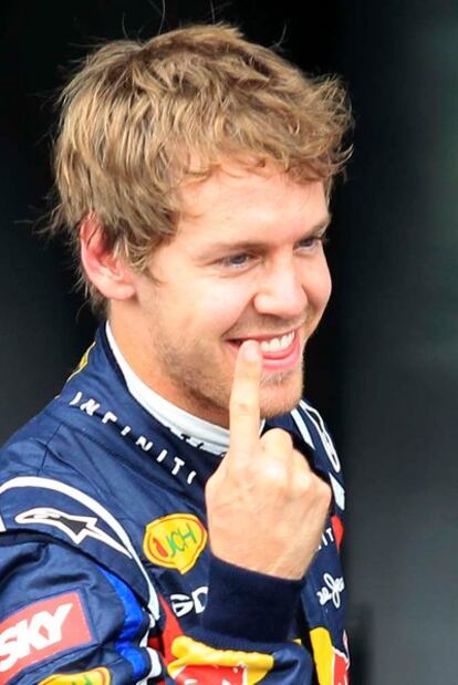 Sebastian Vettel celebra la consecución del Mundial