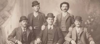 Los auténticos Sundance Kid (primero por la izquierda) y Butch Cassidy (primero por la derecha) y el resto de la banda.