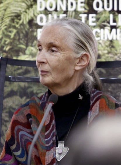 Jane Goodall, ayer, en la Universidad de Alicante.