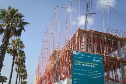 Obras de construcción de la Mediterrània de Barcelona, en una imagen de archivo.