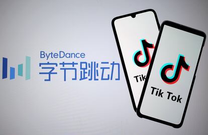 Los logos de TikTok y Bytedance.