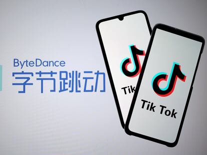 Los logos de TikTok y Bytedance.