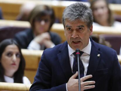 Ignacio Cosido durante una Sesión de Control al Gobierno en el Senado, este mes. 