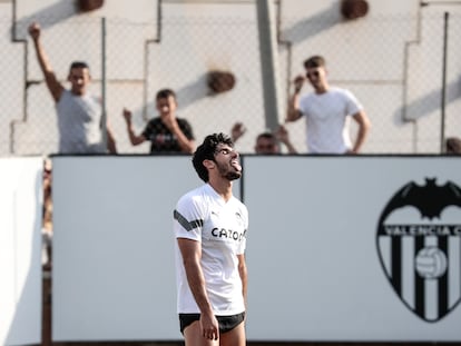 Guedes, durante un entrenamiento abierto al público de esta pretemporada.