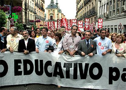 Manifestación en Madrid de la plataforma a favor de la enseñanza pública.