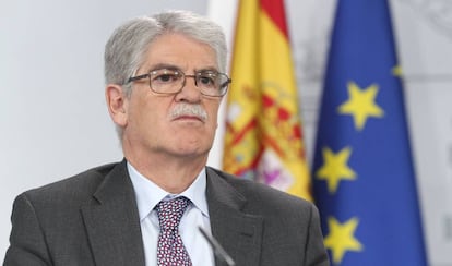 El ministro de Asuntos Exteriores, Alfonso Dastis, este viernes en Madrid. 