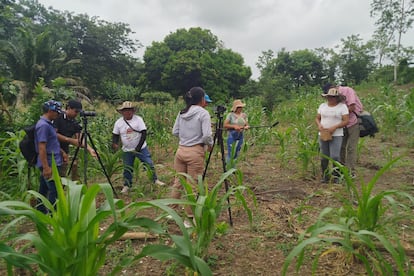 Grabación durante el Festival Audiovisual de los Montes de María, en octubre.