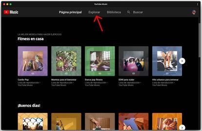 Explorar en YouTube Music.