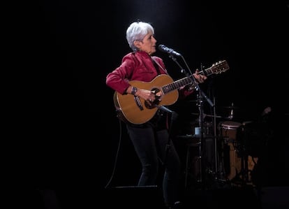 Joan Baez at a concert in New York last May.