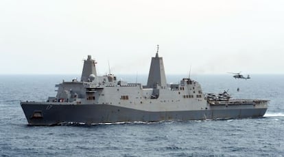 El buque de la Armada, USS San Antonio, donde está siendo interrogado Al Libi, a la espera de ser trasladado a Nueva York