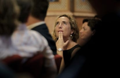 Carolina Punset, este sábado en su reunión con los más de 200 concejales de su partido de la Comunitat Valenciana.