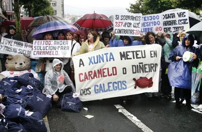 Protesta de los trabajadores de Caramelo durante el anterior ERE, en 2009