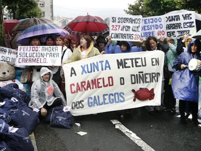 Protesta de los trabajadores de Caramelo durante el anterior ERE, en 2009