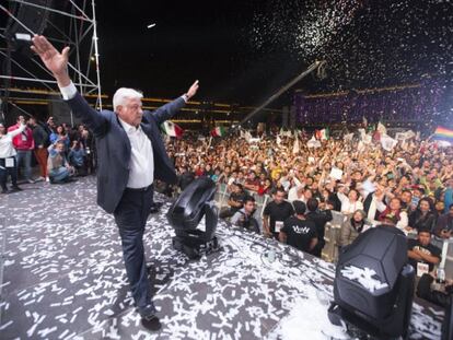 López Obrador tras conocerse los resultados electorales, el 1 de julio.