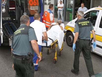 Llegada al hospital de Montecelo de David Oubel, el presunto asesino de sus hijas.