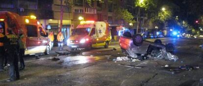 Coche siniestrado en el accidente en que ha muerto una joven.