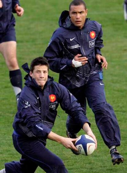 Los jugadores de Francia, en un entrenamiento.