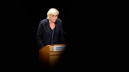 Marine Le Pen durante un mitin el pasado 1 de octubre.